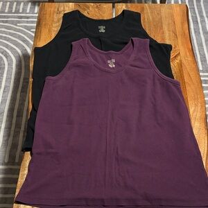 Merona Black and Purple Tank Tops